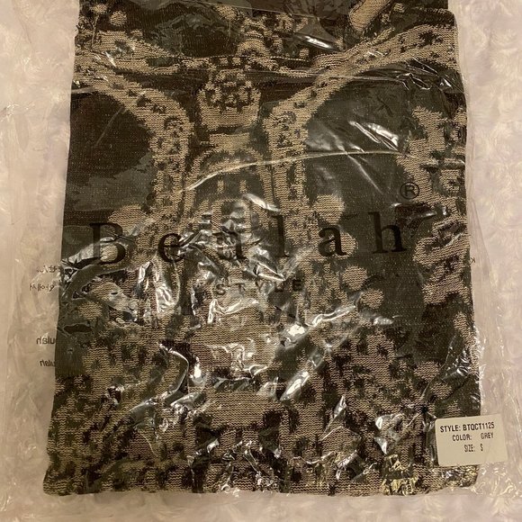 Beulah Ladies Dark & Light Gray Textured Long Sleeve Blouse - Small & Medium - Picture 9 of 10